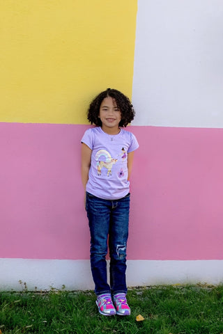 Magical Unicorn Puff Sleeve Tee in Organic Cotton Jersey - Shirts - Twinflower Creations