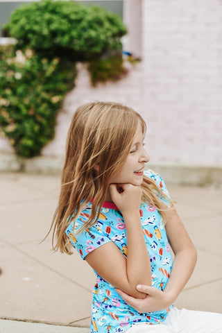 Puff Sleeve Tee in Tropical Vacay - Shirts - Twinflower Creations