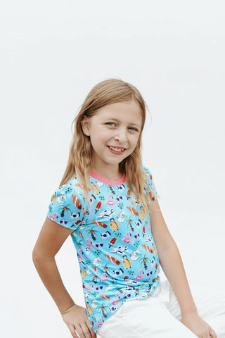 Puff Sleeve Tee in Tropical Vacay - Shirts - Twinflower Creations