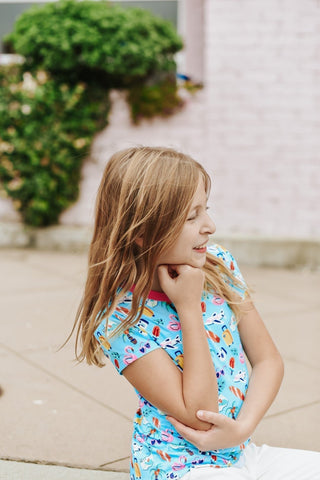 Puff Sleeve Tee in Tropical Vacay - Shirts - Twinflower Creations