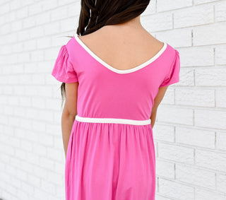 Azalea Pink Wide Leg Romper - Rompers - Twinflower Creations