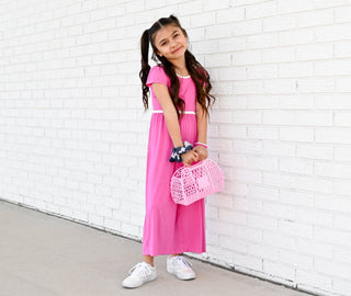 Azalea Pink Wide Leg Romper - Rompers - Twinflower Creations