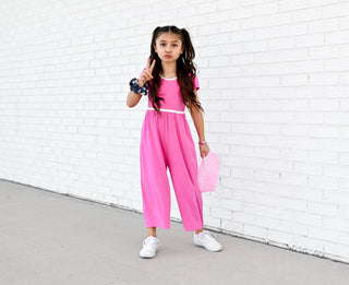Azalea Pink Wide Leg Romper - Rompers - Twinflower Creations