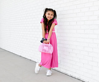 Azalea Pink Wide Leg Romper - Rompers - Twinflower Creations