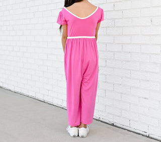 Azalea Pink Wide Leg Romper - Rompers - Twinflower Creations