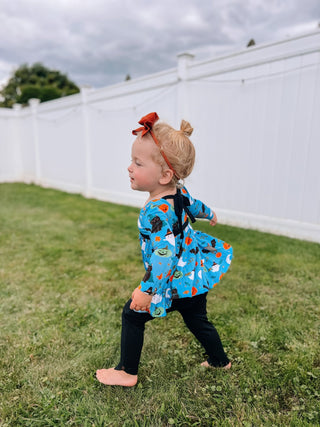 Boo! Long Sleeve Empire Tunic Set - Dresses - Twinflower Creations