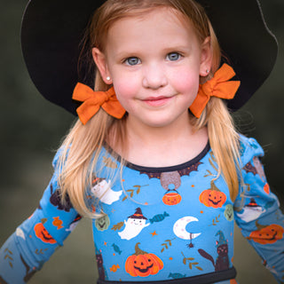 Boo! Long Sleeve Twirl Dress - Twinflower Creations