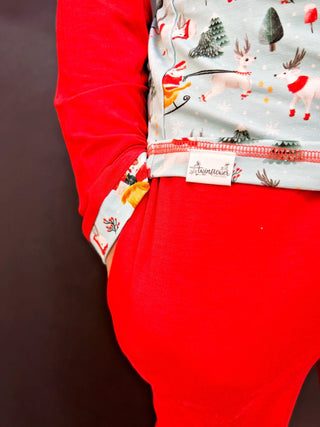 Boys Dark Santa Bamboo Holiday Pajamas - Pajamas - Twinflower Creations