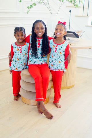 Boys Dark Santa Bamboo Holiday Pajamas - Pajamas - Twinflower Creations