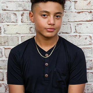 Boys Henley Tee in Moonless Night - Shirts - Twinflower Creations