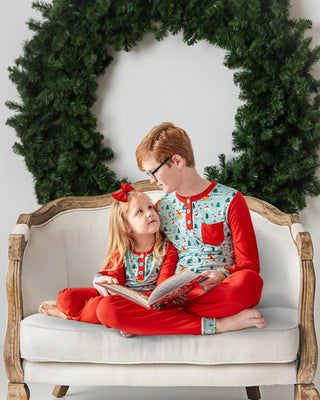 Boys Light Santa Bamboo Holiday Pajamas - Pajamas - Twinflower Creations