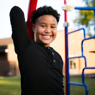 Boys Long Sleeve Henley in Moonless Night - Shirts - Twinflower Creations