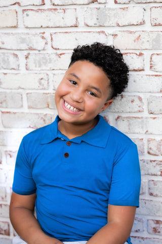 Boys Polo in Cobalt Blue - Shirts - Twinflower Creations