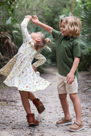 Boys Polo in Garden Green - Shirts - Twinflower Creations