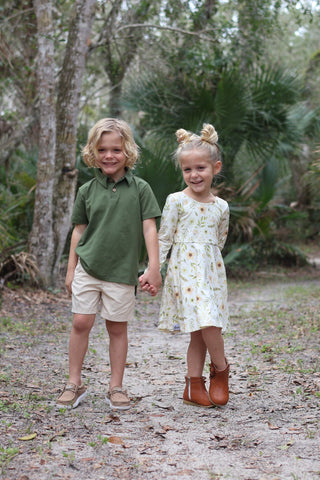 Boys Polo in Garden Green - Shirts - Twinflower Creations