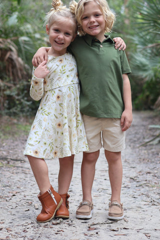 Boys Polo in Garden Green - Shirts - Twinflower Creations