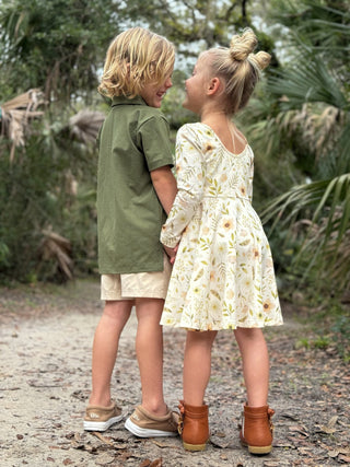 Boys Polo in Garden Green - Shirts - Twinflower Creations
