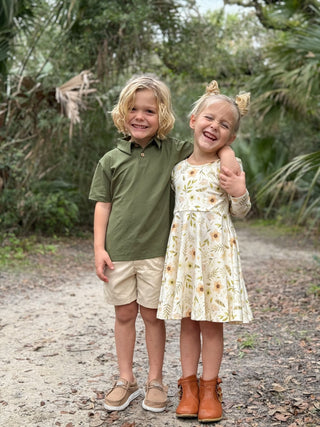 Boys Polo in Garden Green - Shirts - Twinflower Creations