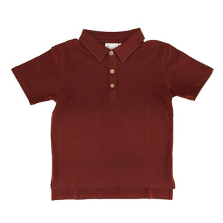 Boys Polo in Maroon - Shirts - Twinflower Creations