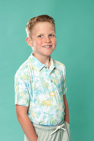 Boys Polo in Palms - Shirts - Twinflower Creations