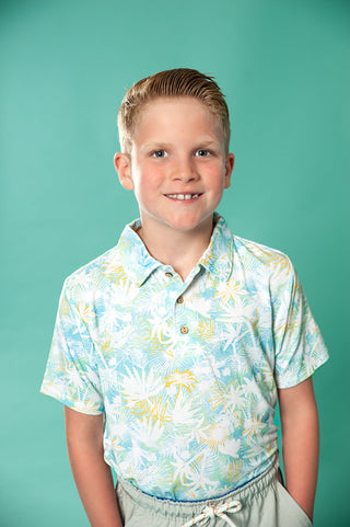Boys Polo in Palms - Shirts - Twinflower Creations