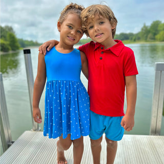 Boys Polo in Rad Red - Shirts - Twinflower Creations