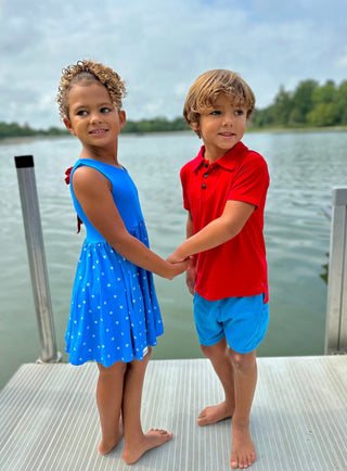 Boys Polo in Rad Red - Shirts - Twinflower Creations