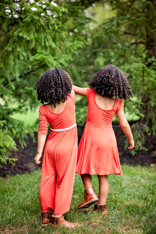 Cap Sleeve Twirl Dress in Pimenton - Dresses - Twinflower Creations