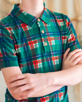 Christmas Plaid Boys Polo - Shirts - Twinflower Creations