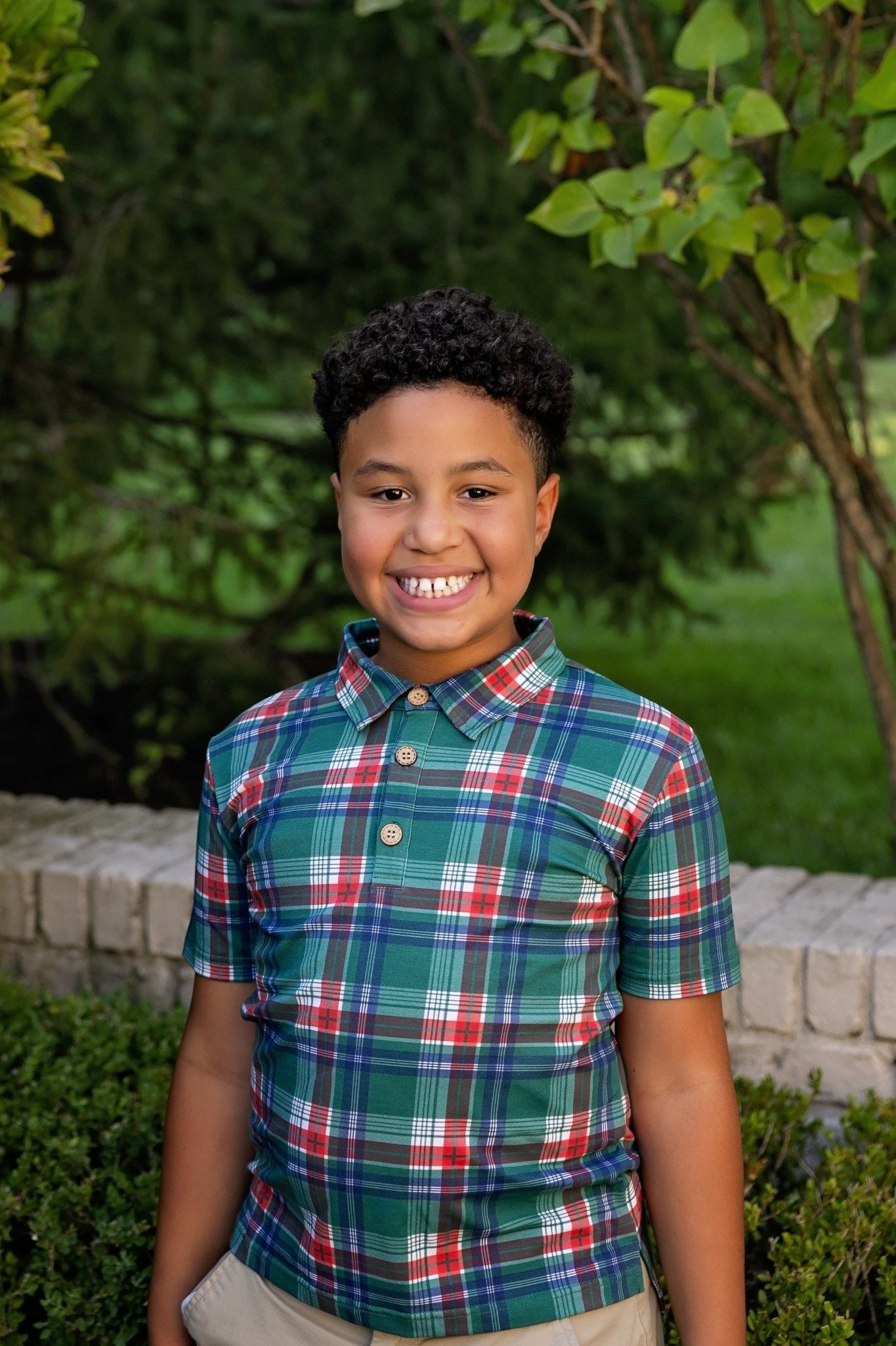 Boys christmas plaid shirt outlet
