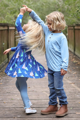 Dancing Dragons Long Sleeve Empire Tunic Set - Dresses - Twinflower Creations