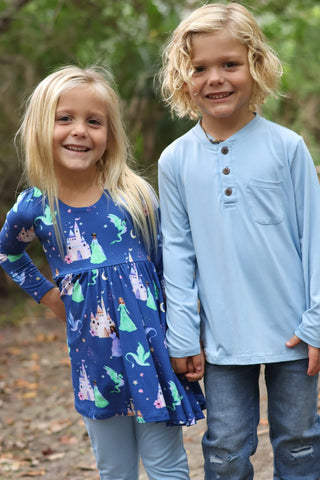 Dancing Dragons Long Sleeve Empire Tunic Set - Dresses - Twinflower Creations
