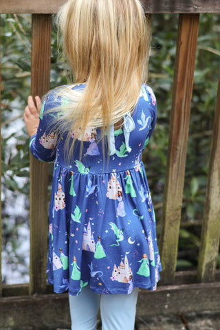 Dancing Dragons Long Sleeve Empire Tunic Set - Dresses - Twinflower Creations