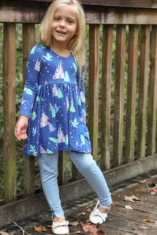 Dancing Dragons Long Sleeve Empire Tunic Set - Dresses - Twinflower Creations
