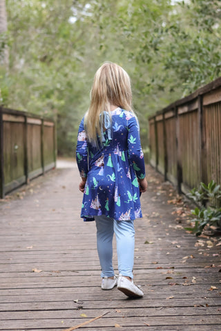 Dancing Dragons Long Sleeve Empire Tunic Set - Dresses - Twinflower Creations