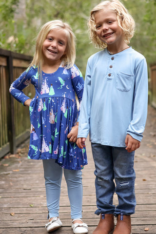 Dancing Dragons Long Sleeve Empire Tunic Set - Dresses - Twinflower Creations