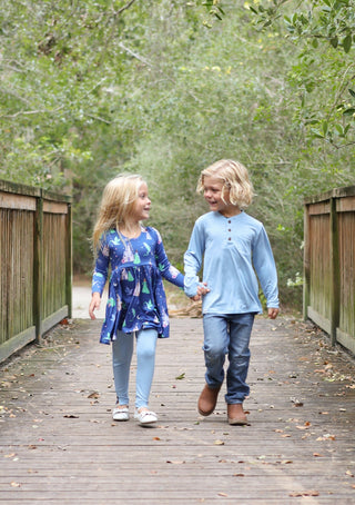 Dancing Dragons Long Sleeve Empire Tunic Set - Dresses - Twinflower Creations
