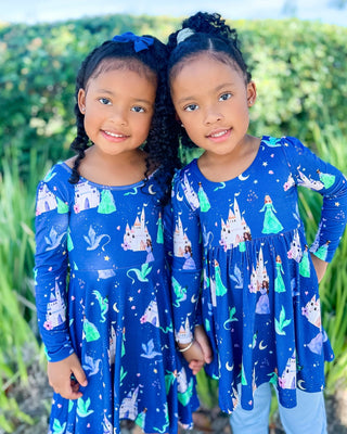 Dancing Dragons Long Sleeve Empire Tunic Set - Dresses - Twinflower Creations