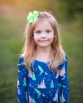 Dancing Dragons Long Sleeve Twirl Dress - Twinflower Creations