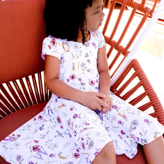 Floral ABC's Cap Sleeve Twirl Dress - Dresses - Twinflower Creations