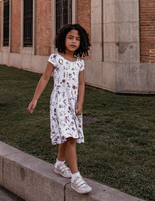 Floral ABC's Cap Sleeve Twirl Dress - Dresses - Twinflower Creations