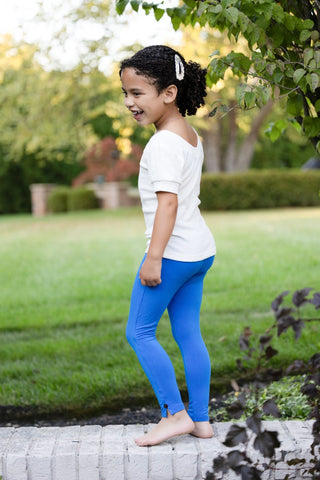 Girls Leggings in Cobalt Blue - Leggings - Twinflower Creations
