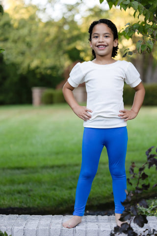 Girls Leggings in Cobalt Blue - Leggings - Twinflower Creations