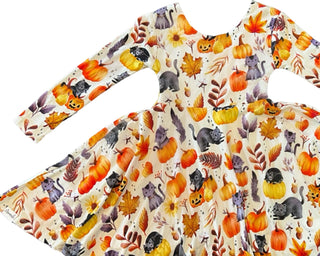 Halloween Bamboo Twirl Dress - Dresses - Twinflower Creations