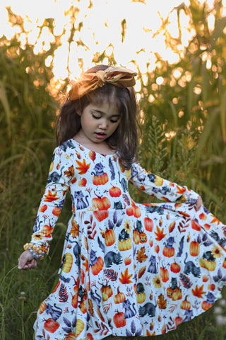 Halloween Bamboo Twirl Dress - Dresses - Twinflower Creations