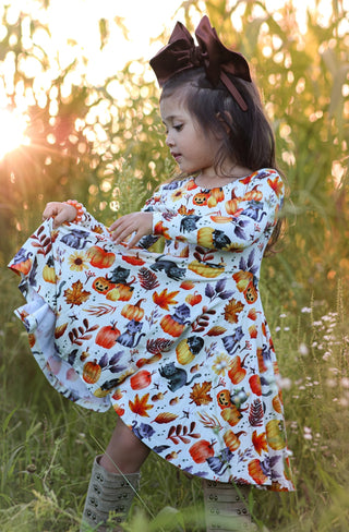 Halloween Bamboo Twirl Dress - Dresses - Twinflower Creations