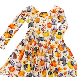 Halloween Bamboo Twirl Dress - Dresses - Twinflower Creations