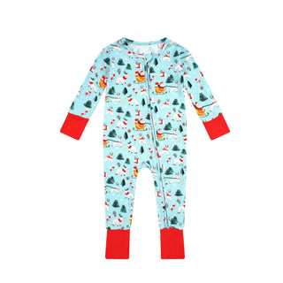 Infant Light Santa Bamboo Romper - Pajamas - Twinflower Creations