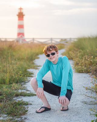 Kids Unisex Organic Bamboo Hoodie in Barbados Blue - Sweatshirts - Twinflower Creations