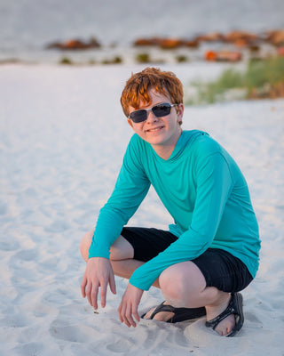 Kids Unisex Organic Bamboo Hoodie in Barbados Blue - Sweatshirts - Twinflower Creations